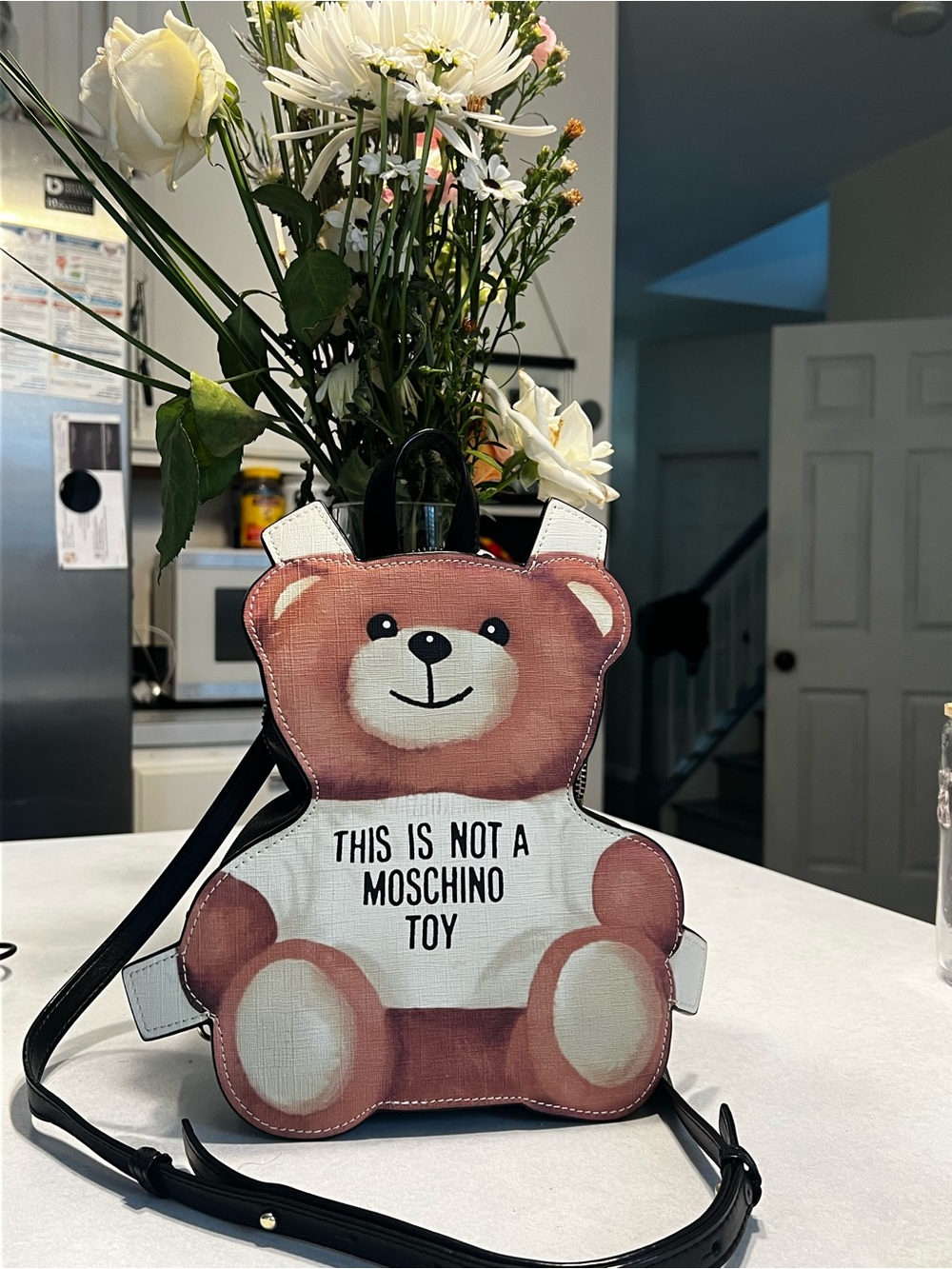 Moschino Brown and Cream Teddy Bag
